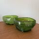 Lot de 2 coupelles en verre soufflé vert vintage Coupelles artisanales