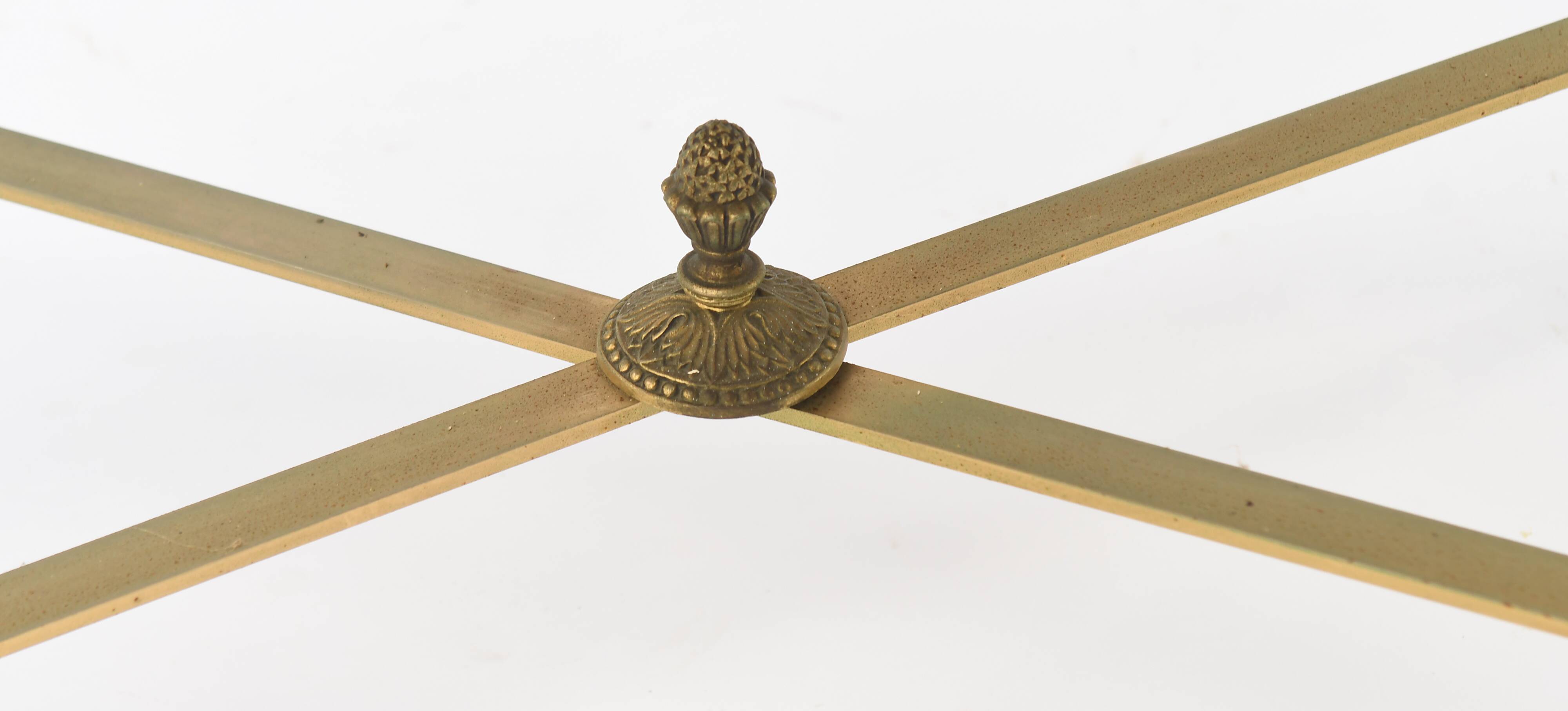 Vintage coffee table in gilded brass and formica top