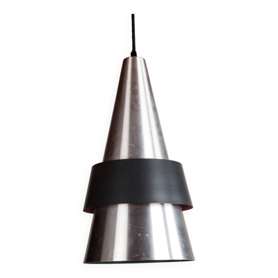 Grande suspension Danois en Aluminium, modèle Corona par Jo Hammerborg pour Fog & Mørup 1960.