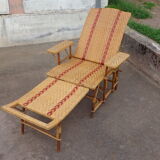 Wicker chaise longue
