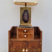 Meuble commode d'époque Art Déco en loupe de noyer -1930s