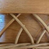 Vintage oak and rattan chiffonier
