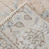 4x7 Tan Beige & Blue Floral Vintage Rug, 138x206Cm