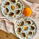 Set of 2 vintage oyster plates MBFA Pornic Amphitrite France