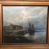 Painting XXth signed and dated 47