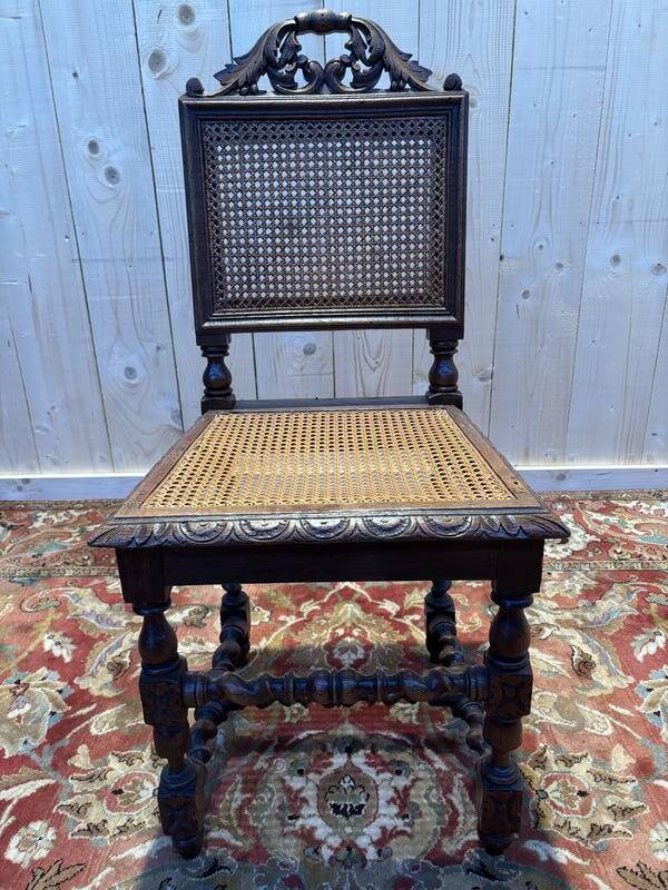 Set of 4 Renaissance cane chairs.