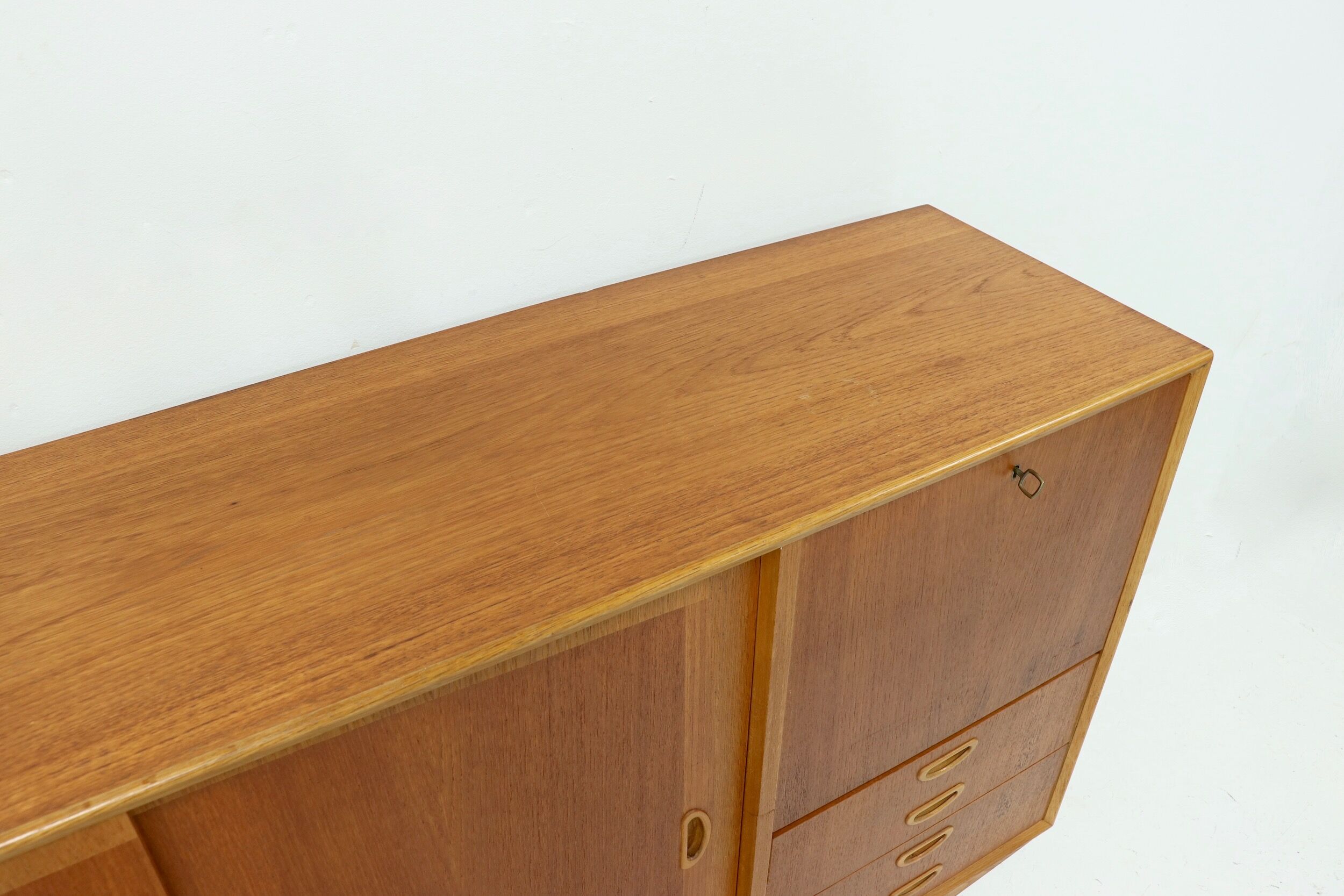 Scandinavian Two Tone Teak Highboard 1960s
