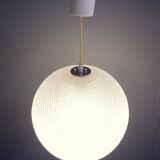 Glas hanging lamp pattern like a golfball 1970s