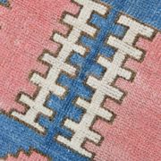 Tapis vintage bleu et rose 5x6, tapis turc en laine fait main, 141x184 cm
