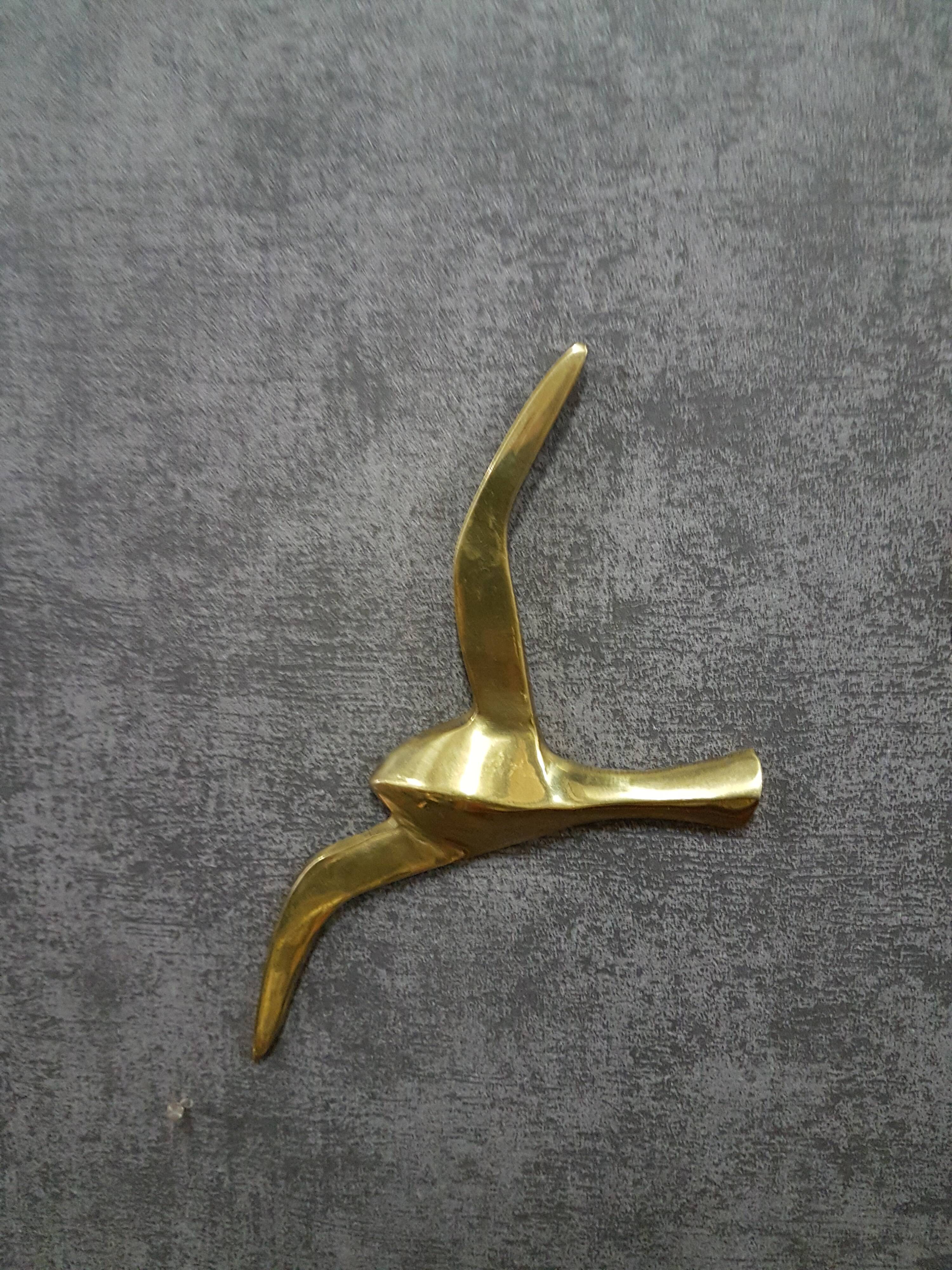 Trio de mouettes en laiton décoration murale des années 50/60