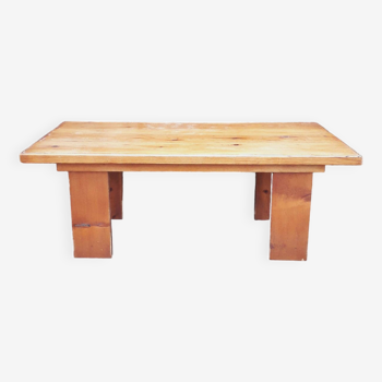 Table basse ancienne - Bois massif - 1950