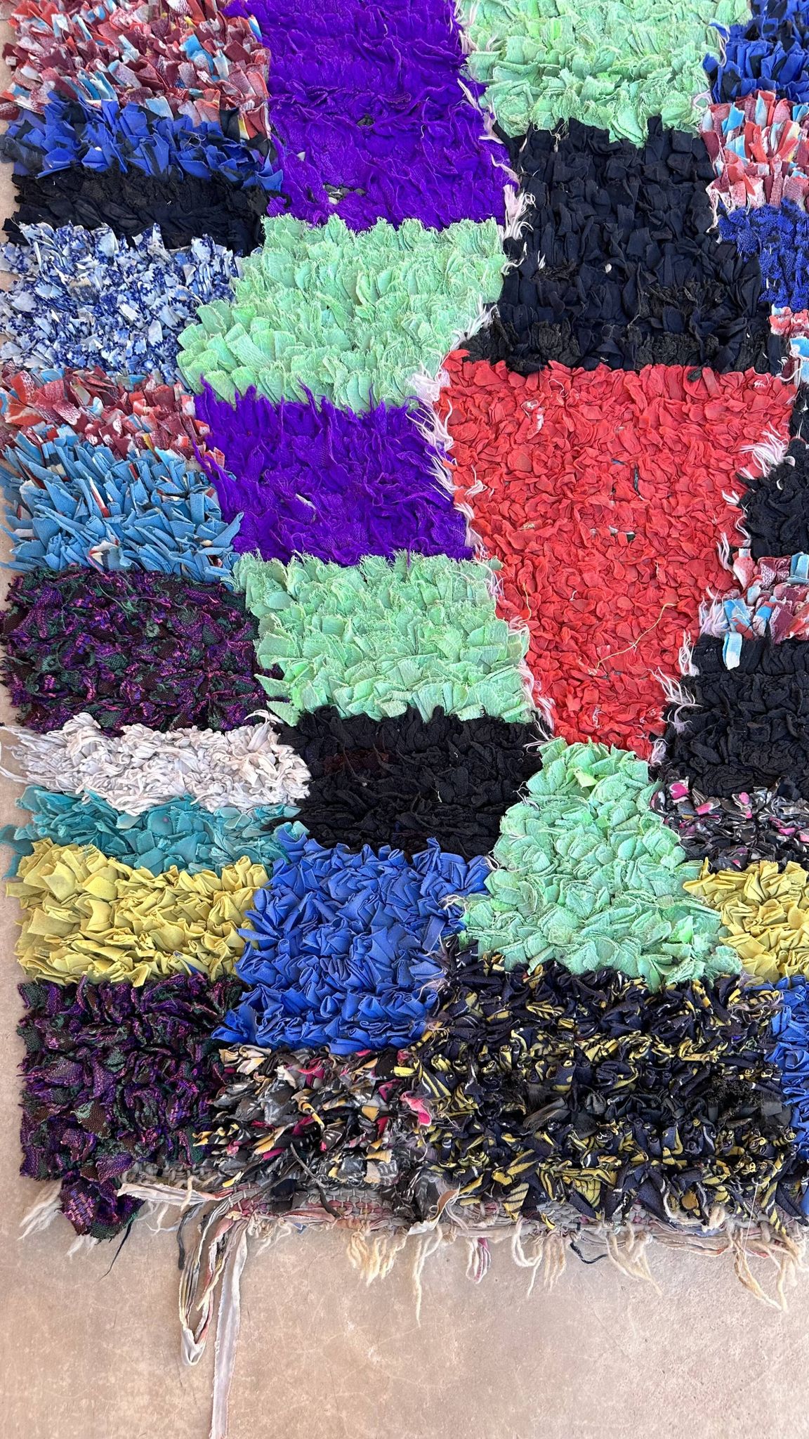 Tapis Marocain Boucherouite coloré - 90 x 187 cm