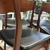 Set of 6 Scandinavian teak chairs, 1970s design.