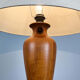 Danish table lamp by Dyrlund, teak with coarse linen, 1970s