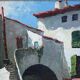 Painting by charles cermak village scene in provence (st tropez)