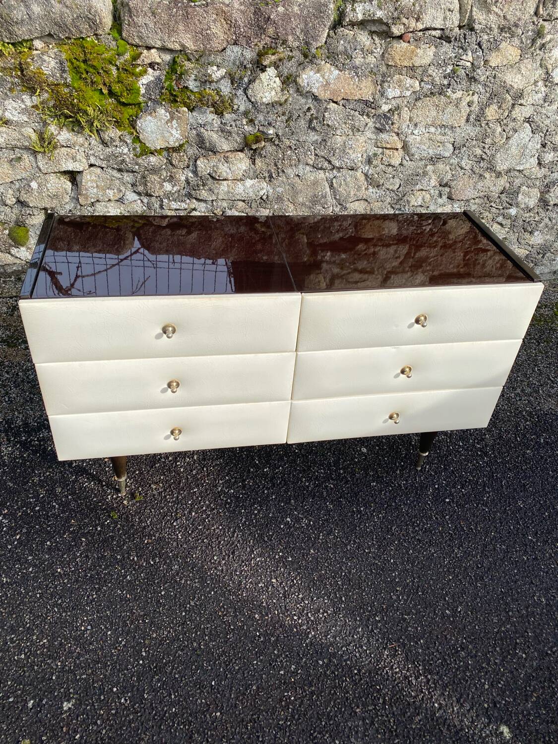 VINTAGE DRESSING TABLE WITH 6 DRAWERS 1960-1970 ROGER LANDAULT