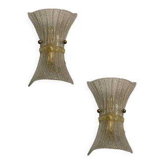 Appliques en verre de Murano, années 1970