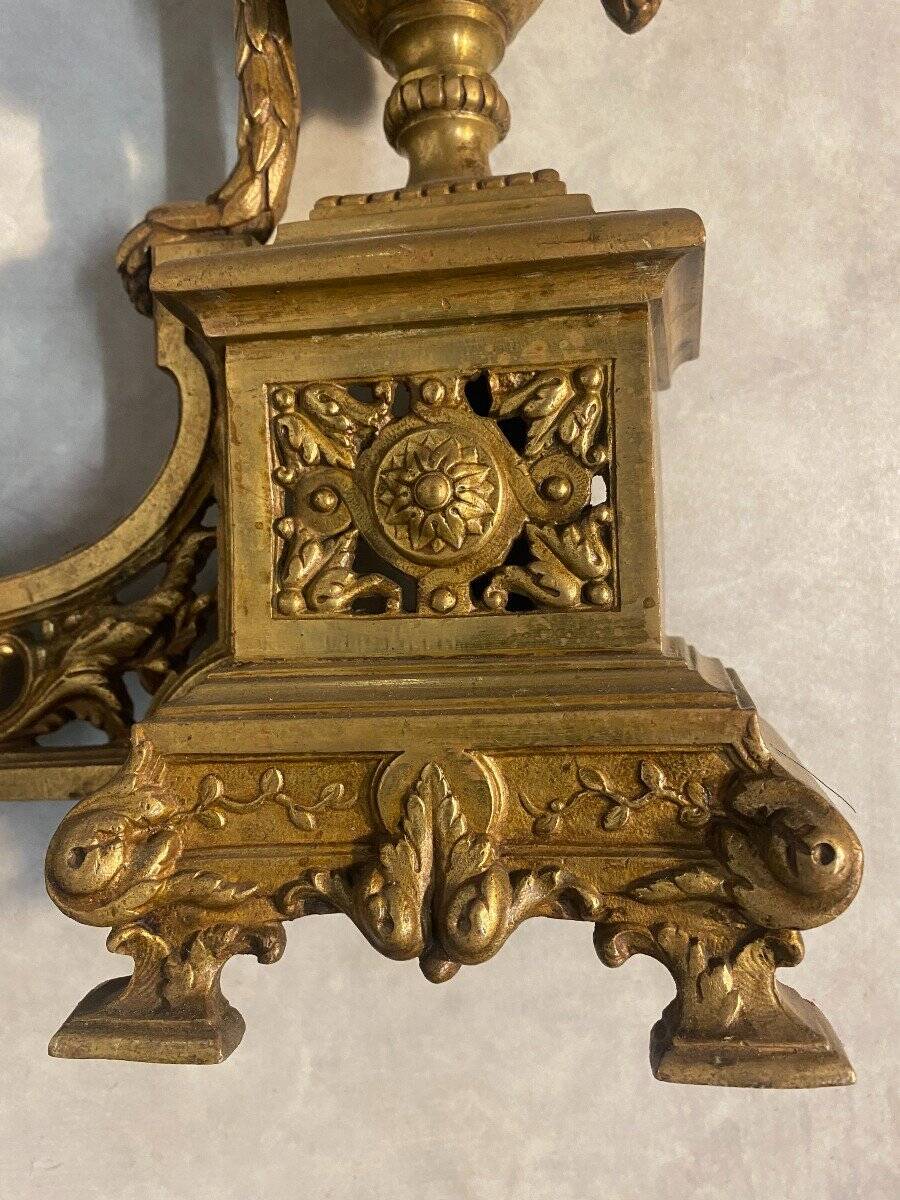 Paire de chenets en bronze Napoléon III