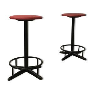 Ensemble de 2 tabourets vintage