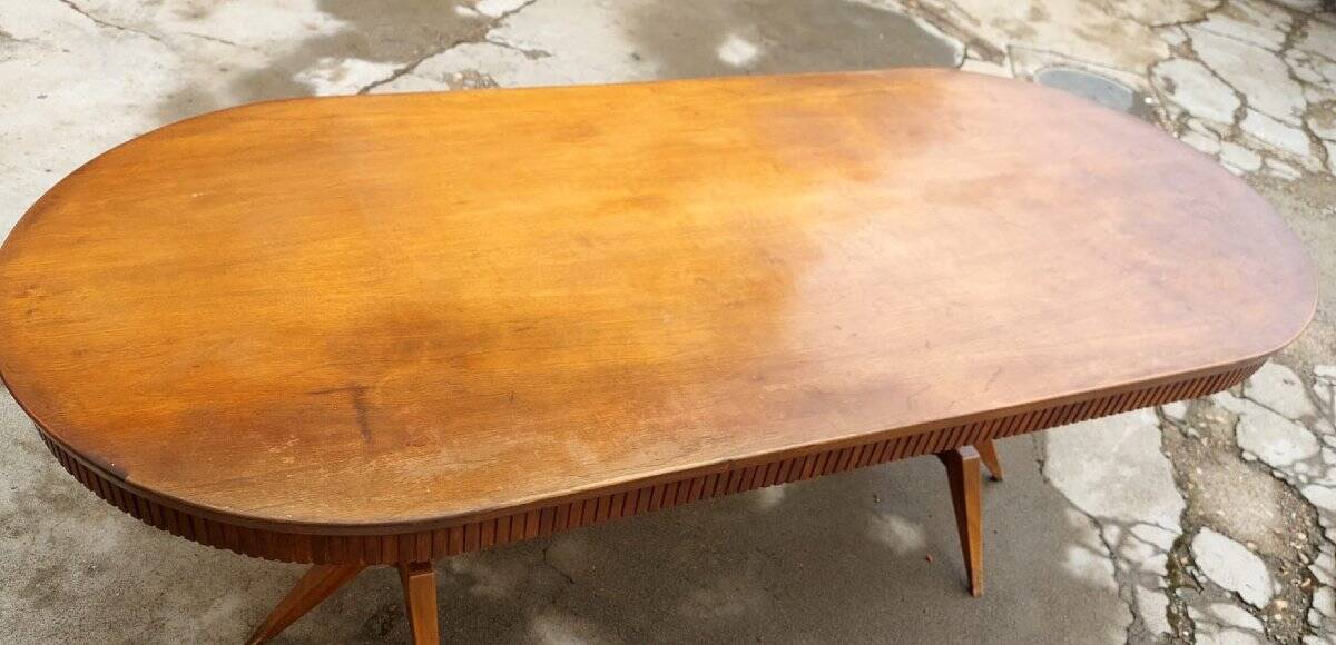Large 50s design table, Italian made, 200 cm