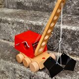 Wooden digger crane toy
