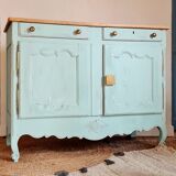 Buffet low blue patinated raw tray
