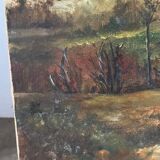 Spring landscape with tree, signed