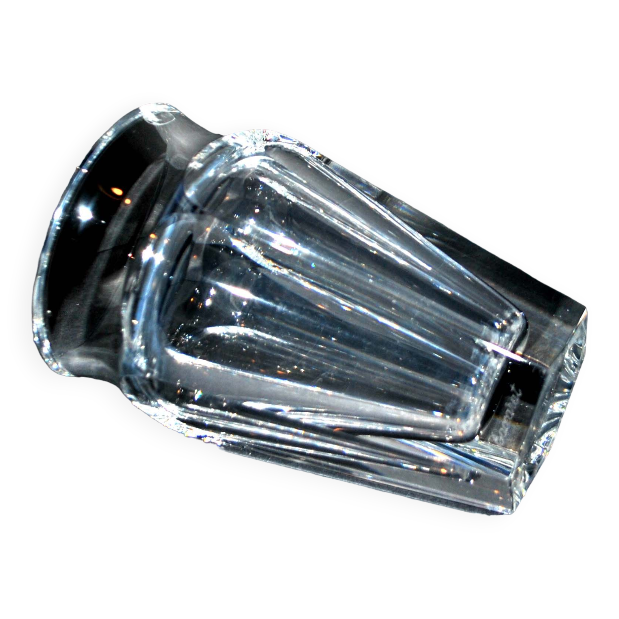 Vase baccarat nelly in crystal cut with flat ribs harcourt 12.5cm