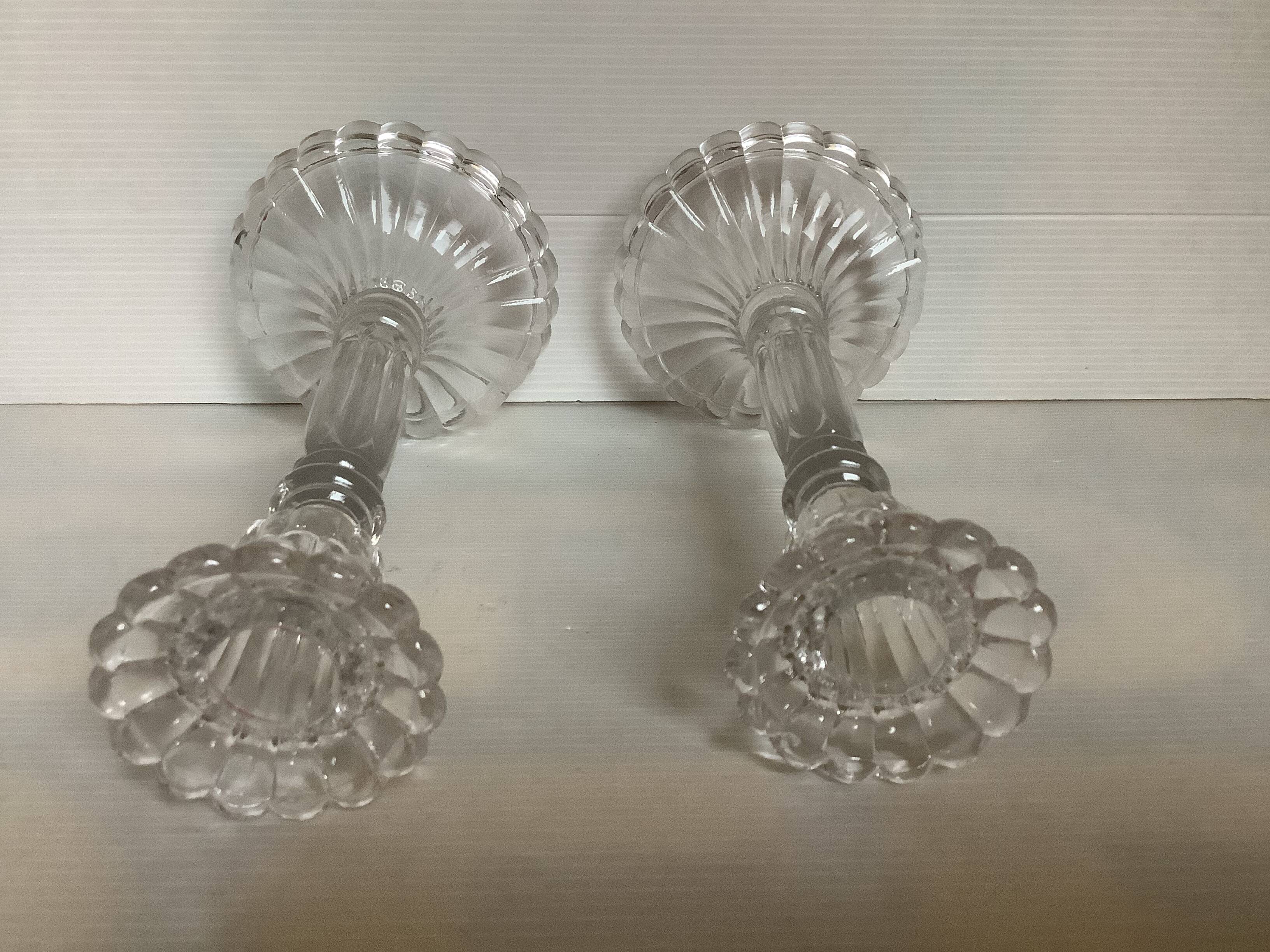 Pair of candlesticks Val Saint Lambert Belgium