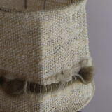 Small 1960s lamp in stoneware with a dark brown enamelled medallion.