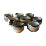 8 stoneware pots