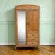 Parisian hotel wardrobe in solid raw oak, 1920.