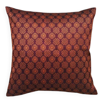 Housse de coussin Kachin bordeaux et orange (RIDA)