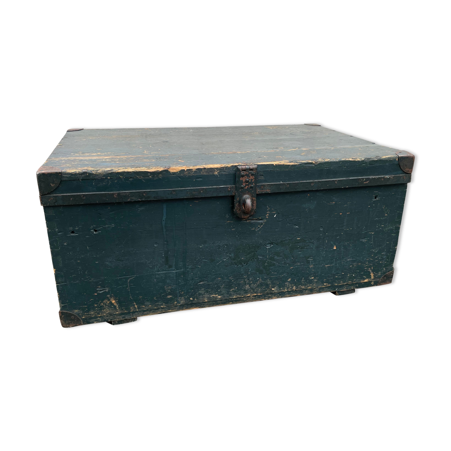 Painted wooden trunk L83 X H37 X P56