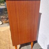1960s chest of drawers, spindle legs, recessed handles
