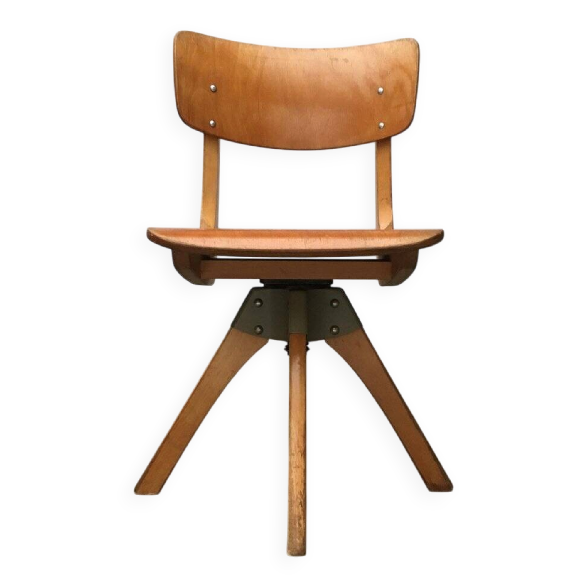 Mid-century German wooden swivel chair for children by Casala