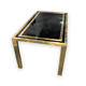Coffee table in gilded brass and black glass by Studio Mercier for Liwan's