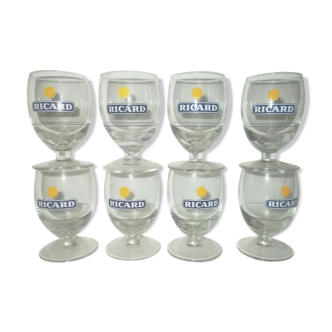 Lot 8 glasses ricard, advertising bistro