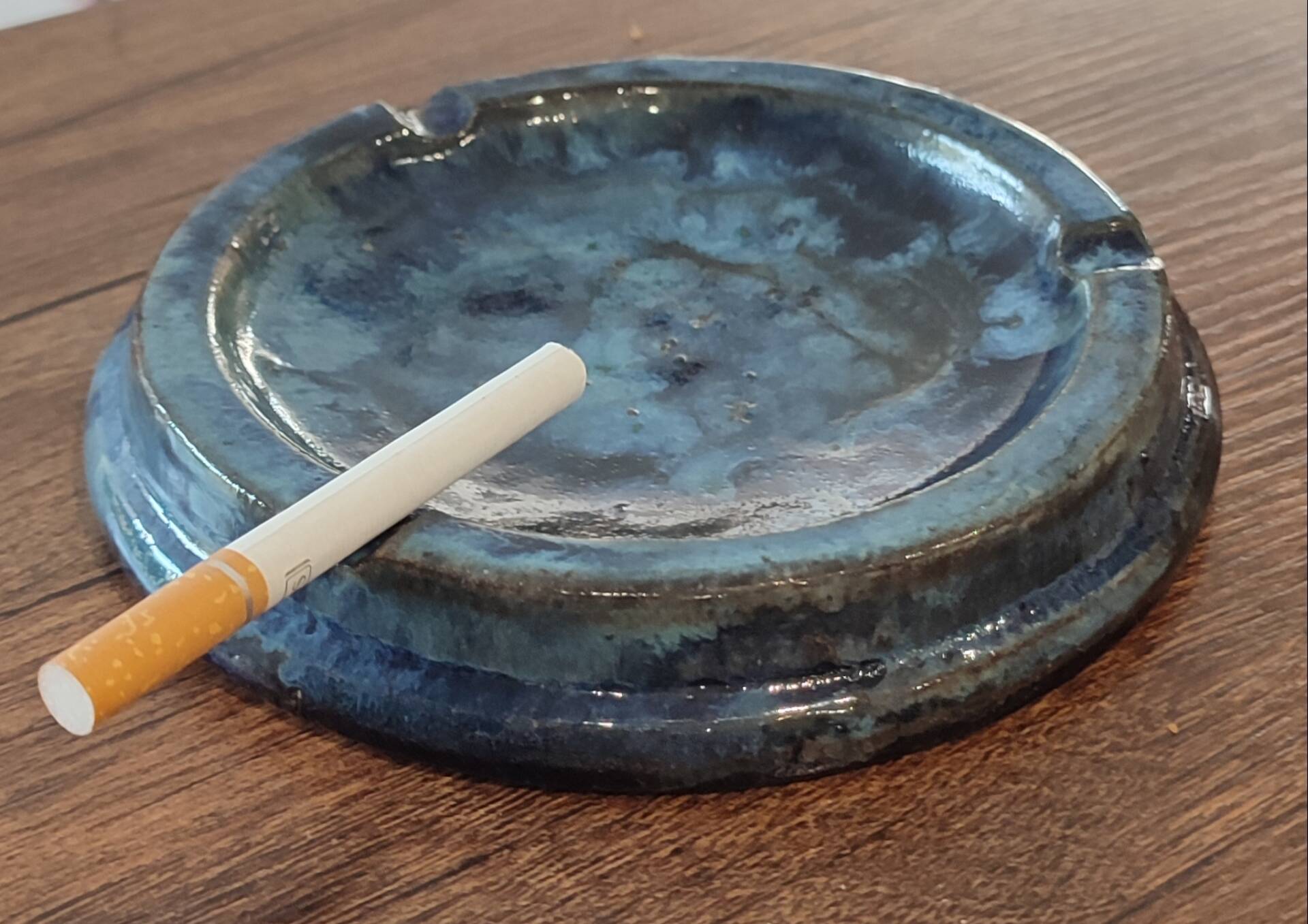 Vintage glazed terracotta ashtray by Eugène Alaphilippe (Verneuil-