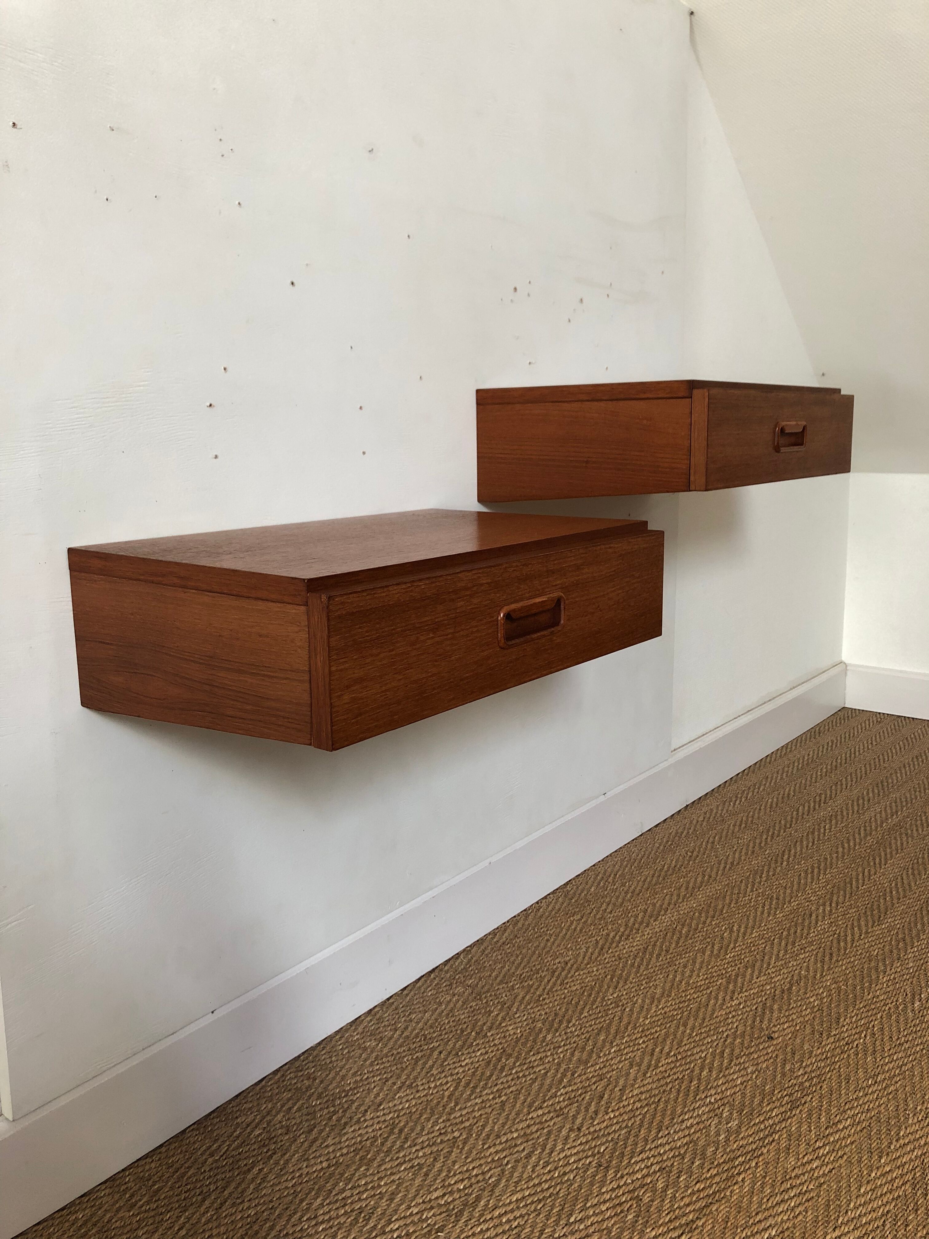 Pair of wall bedside tables