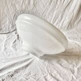 Art Deco saucer globe in white opaline