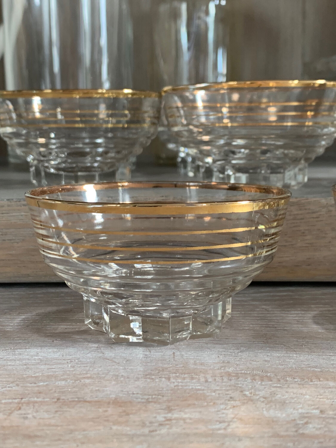 6 coupes à champagne anciennes en verre