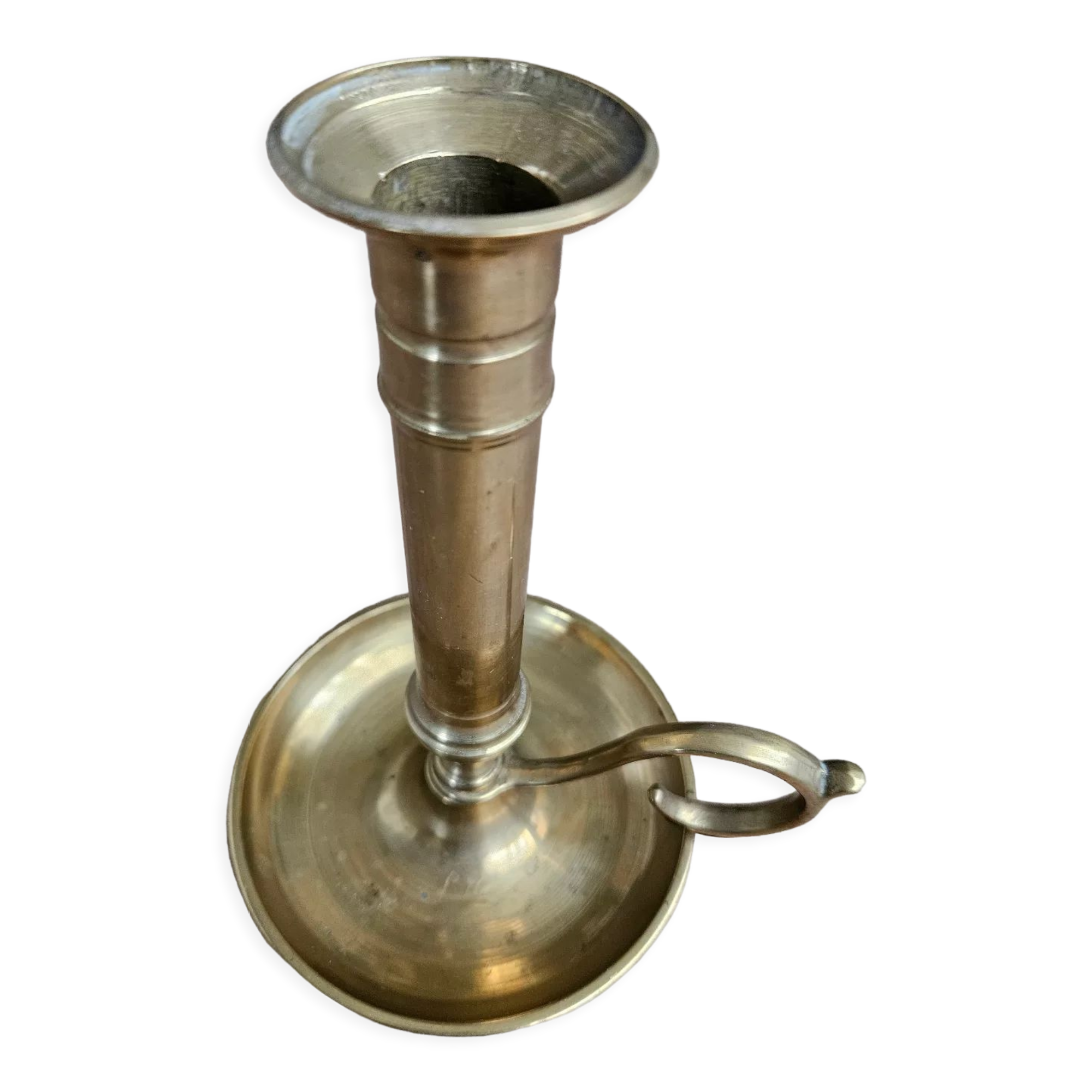 Hand candlestick with brass fitter