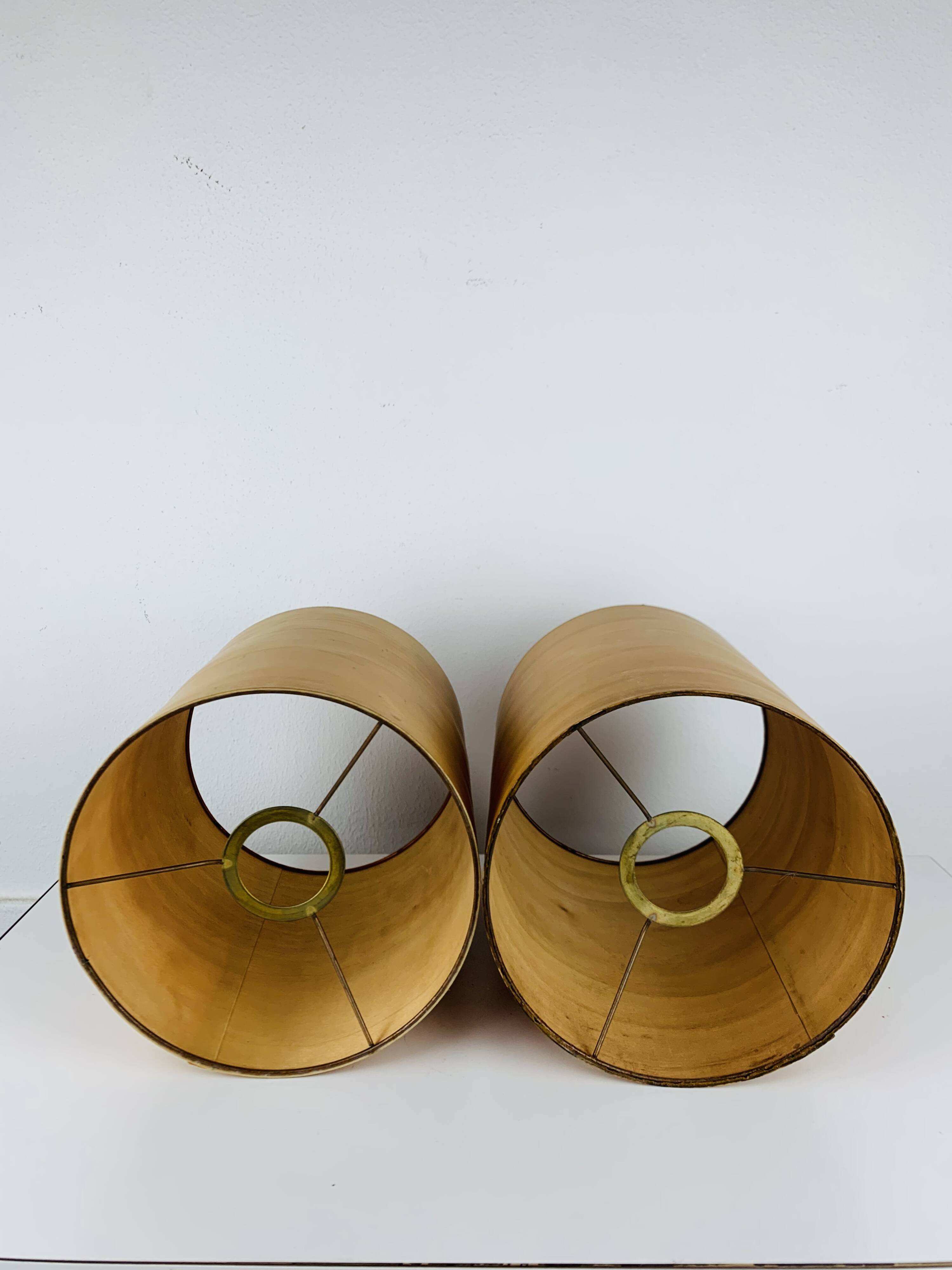 Paire de lampes boule en bois de style scandinave, années 60