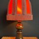 Large 1960s bell-shaped lamp with fringed shade