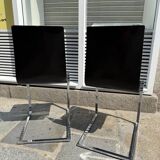 "Klass" designer chairs - wenge wood and chrome legs