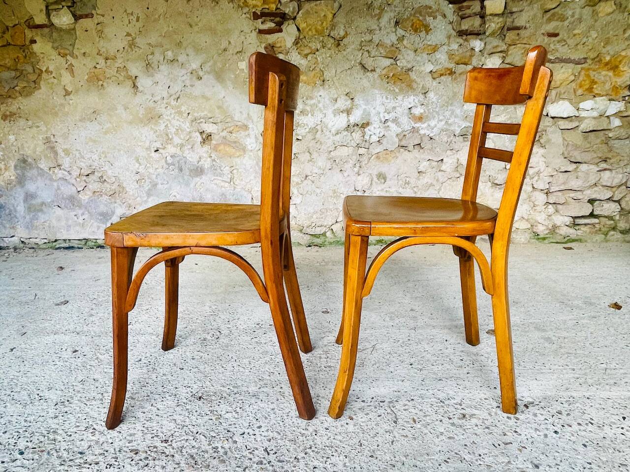 Pair of Baumann bistro chairs, circa 1950's