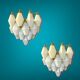 Italian White Opaline Glass Polygon Sconces, Set of 2