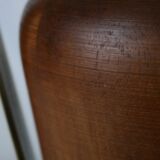 Vintage lamp base Maison le Dauphin in mahogany and brass.