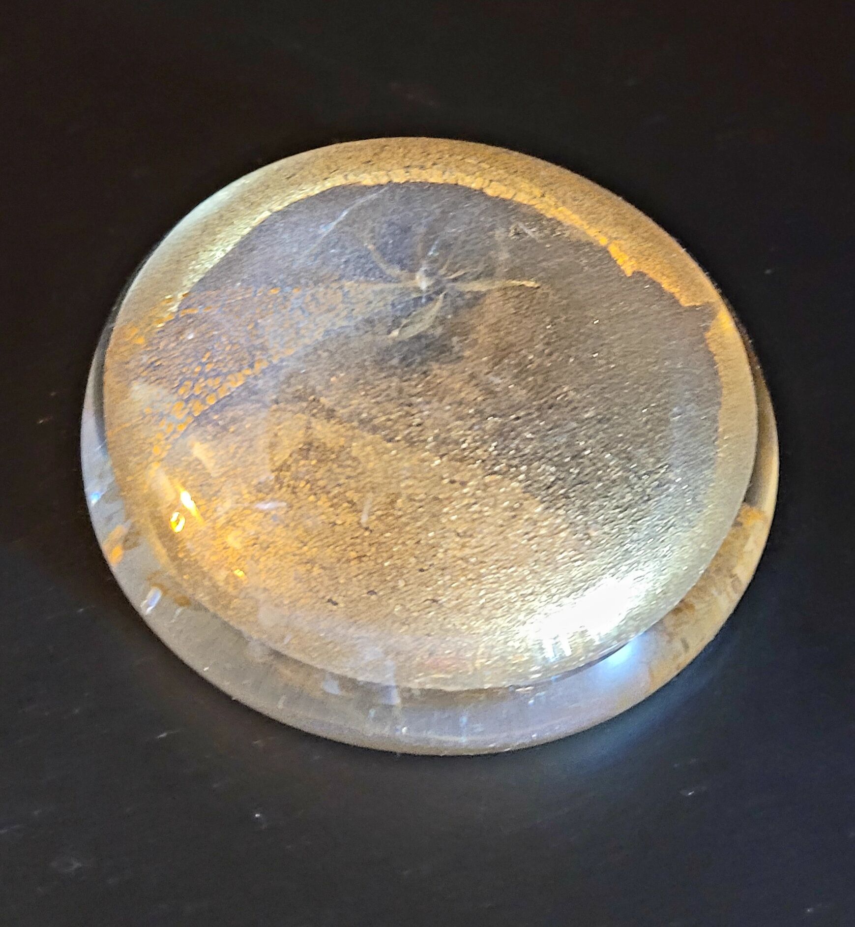 Old vintage glass paper press 70s